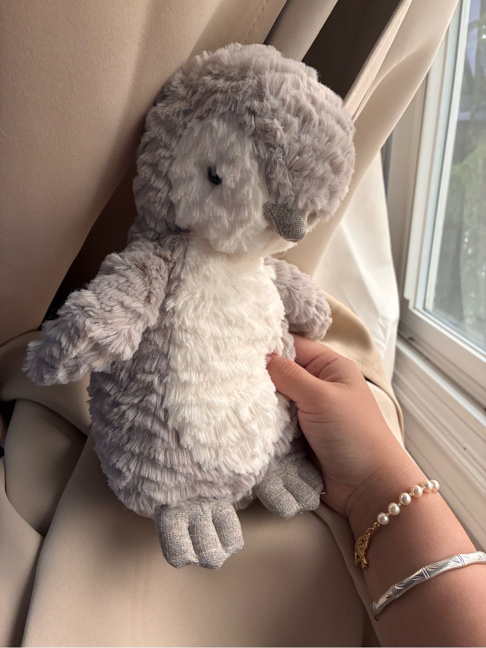 Jellycat Gray and White Plush Penguin Stuffed Animal